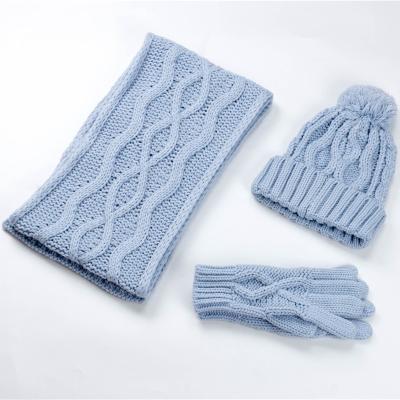 China Medium Fashion Knitted Kids Gloves Neck Scarf Hat And Scarf Sets for sale