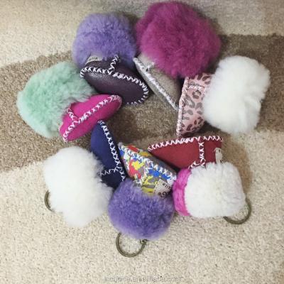 China Stylish Gift High Quality Wool Multicolor Ugg Leather Boots Shoes Handsome Key Chain Bag Pendant Keychain for sale