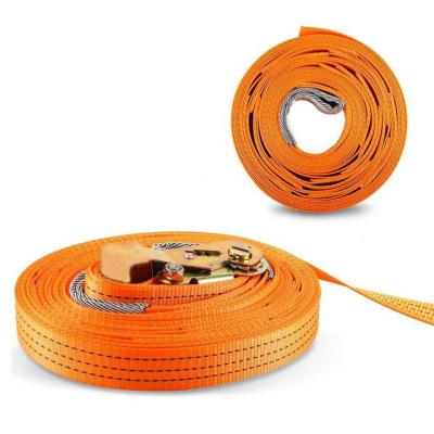 China Sport Leisure Custom 30m Length Ergonomic Ratchet Buckle Towing Recovery Tow Strap Car Towing Rope For Lifting Cargo for sale