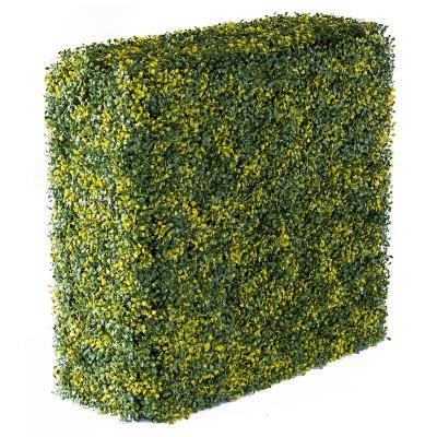 China Countryside Hot Sale Leaf Fence Artificial Green Grass Wall For Decoration for sale