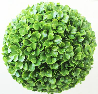 China New PE Plastic Cheap Artificial Green Plant MZ185010A Hanging Artificial Boxwood Ball For Home Decoration for sale