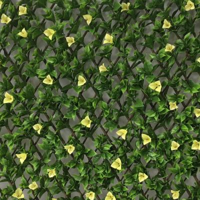 China Easily Assembled Expandable Fake 186016B Ivy Privacy Fence With Yellow Flower For Outdoor Decoration Willow fecing for sale