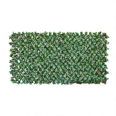 China Factory Direct Selling Artificial Light Gardenia Leaf Fence PVC Two Color Easily Assembled Trellis for sale