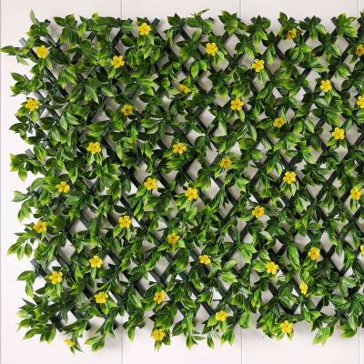 China Easily Assembled Weather Resistant PVC Patio Privacy Trellis With Yellow Faux Flower Garden Use for sale