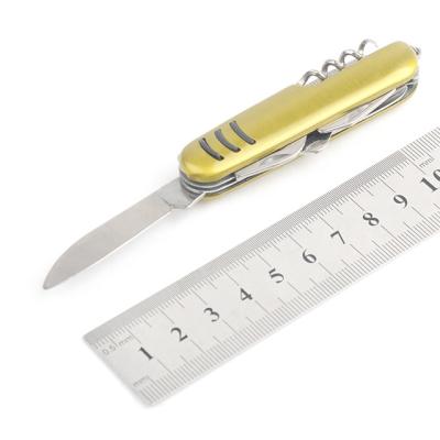 China Slide Open 8 In 1 Multi Purpose Folding Blade Stainless Steel Pocket Survival Hunting Knife Tools With Aluminum Handle for sale