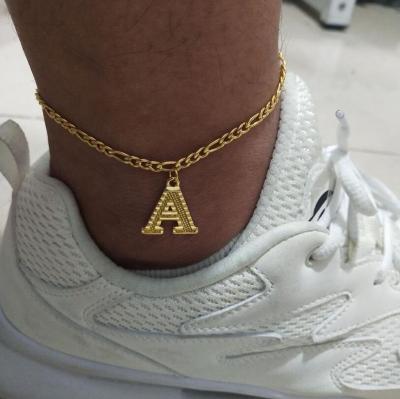 China CLASSIC Personalized Stainless Steel Initial Letter Pendants Anklet Bracelet Anklets for sale