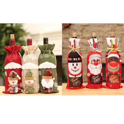 China Creative Merry Christmas Decor Wine Bottle Cover Christmas Decorations For Christmas Stocking Gift New Year Home Decor R1400 for sale