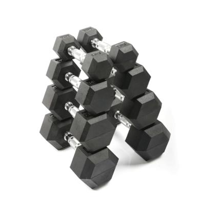 China Wholesale Custom Solid Weights Universal China Logo Fitness Gym Rubber Encased Set Hex Dumbbell Hex Set for sale