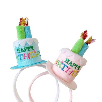 China Festival Decoration Pick Cake Candles Headband Costume Headwear Hair Band Hat Gift Headpiece Wedding Birthday Funny Hair Circle for sale