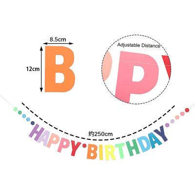 China Festival decoration selection happy birthday day alphabet banners set wall decorations pendants for birthdays day birthday theme party for sale