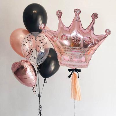 China New Prince Princess Crown Movie Decorative Foil Balloon Birthday Party Festival Decoration Selection Hot Crown Foil Balloon for sale