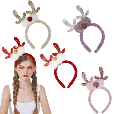 China 2023 Chirstmas Decor Christmas Gifts Corporate Decorations Ornaments Antlers Bell Hair Band Circle for sale