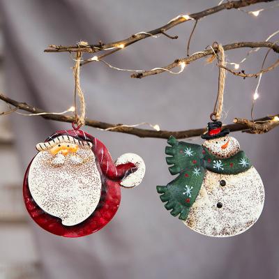 China Santa Pattern Ceramic Tree Pendant Chirstmas Decor Sublimation Shape Christmas Hanging Ornaments For Christmas Tree Decorations for sale