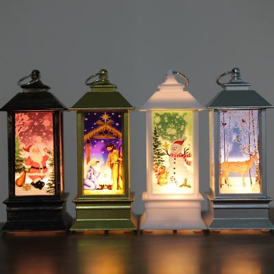 China 2023 Chirstmas Decor Wind Lantern LED Candlestick Lamp Santa Claus Snowman Christmas Tree Night Light for sale