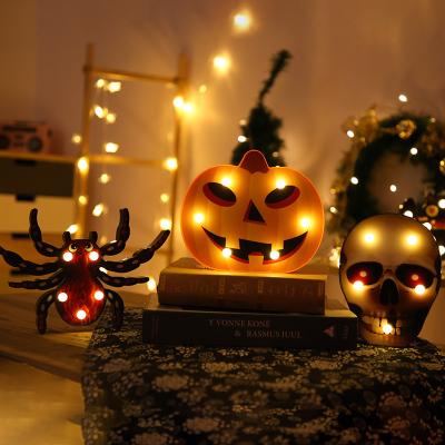 China Indoor Decoration Classic Halloween Pumpkin Ghost Skeletons Bat Spider Fairy Led String Lights Festival Bar Party Decor Home Halloween Ornament for sale