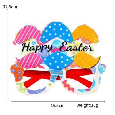 China 2023 Indoor Easter Paper Egg Cartoon Rabbit Glasses Easter Party Supplies Decoration 2023 Easter Decoration for sale