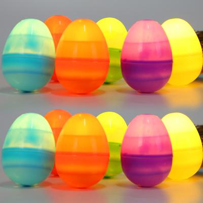 China Holiday Decorations 6ct Diamond Simulation Egg Easter Basket Stuffers Lighting Toys LED Plastic Eggs for sale