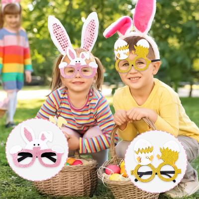 China Indoor Felt Easter Egg Bunny Chick Decorative Happy Easter Party Prop Props Kids Creative Party Plastic Glasses for sale