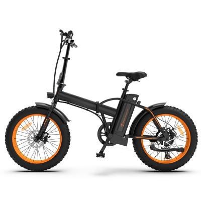 China Portable Folding Electric Bicycle 36V 500W Brushless Motor Folding Electric Bike 20 Inch Fat Tire Mountain E Bike Electric Bike for sale