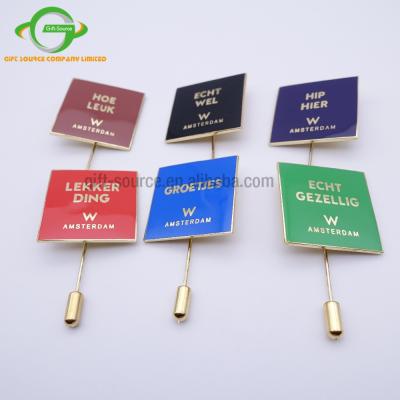 China Custom China Metal Gold Plated Hard Enamel Long Pin Safety Buckle Pin Lapel Pins/Needle Lapel Metal Lapel Pins/Russia Hat for sale