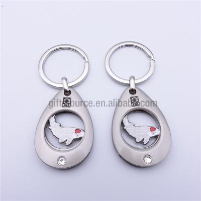 China Wholesale Token Metal Key Chain Promotional Shopping Cart Chip Holder Custom Metal Key Chain for sale