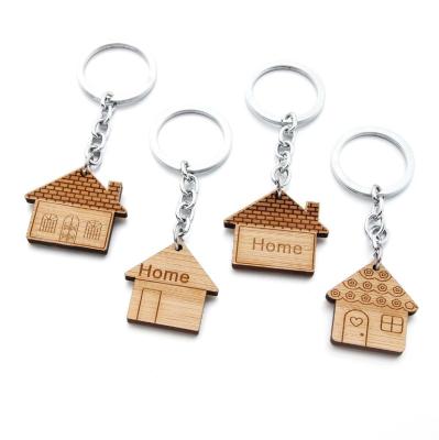 China Wooden Key Ring Engraved For Crafts Promotional Gift Wholesale DIY Key Chains Promotional Gift Wooden Fashion Ideas for sale