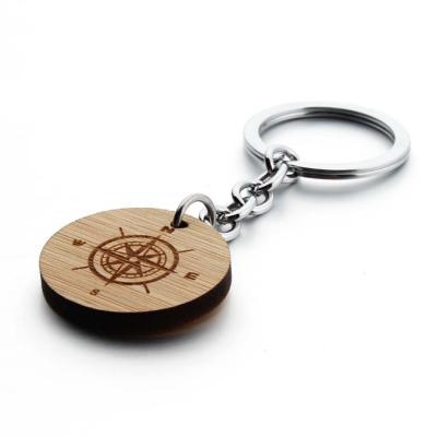 China Popular Wooden High End Custom Key Chain Souvenirs Key Indicator Laser Cut Logo Wooden Key Chains for sale