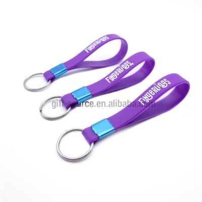 China Cheap logo silicone/PVC chain promotional gift customized keychain key chain strap customized for sale