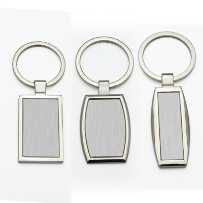 China New Popular Promotional Gift Designers Sublimation Rectangle Round Heart Blank Metal Key Chain Accessories Custom Logo for sale