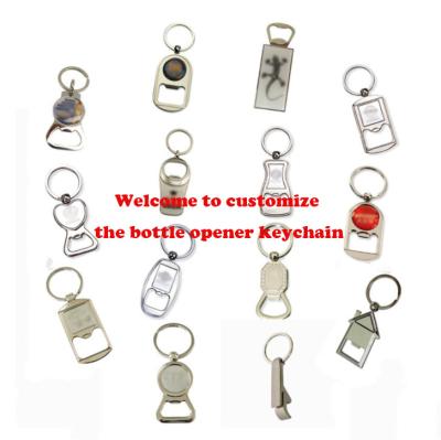 China Cheap Bulk Custom Universal Key Chain Key Ring Realestate Keyring Bottle Opener Promotion Gift Sublimation Logo for sale