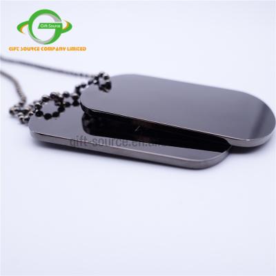 China China Wholesale Custom Cheap Engraved Black Stainless Steel Military Army Dog Tag for sale