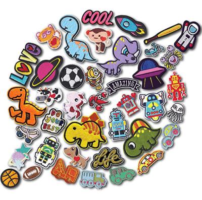 China Wholesale Custom Decorative Sticker Cartoon Heat Transfer Embroidery Patch Iron Cloth Stickers For Clothes for sale