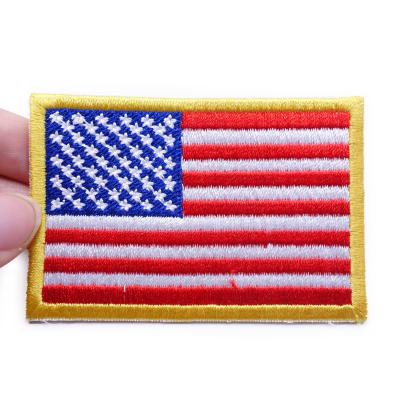 China high quality custom embroidery 3D USA American flag patches with sew on/iron on backing for sale