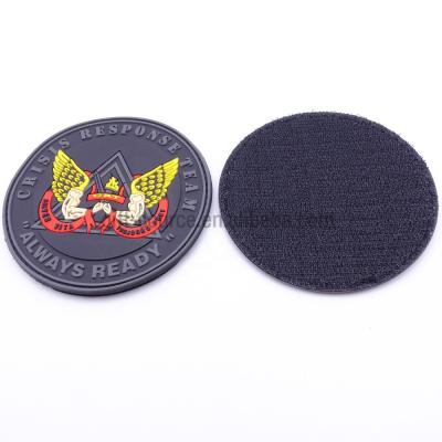 China 3D Custom Logo 3D Embossed PVC Badge Silicone Rubber Patch for sale