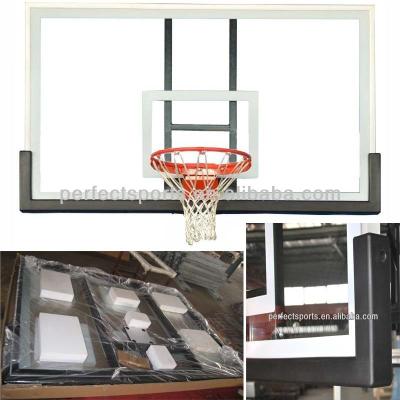 China Tempered Glass Full-tempered Glass Basketball Backboard With Steel Frame for sale