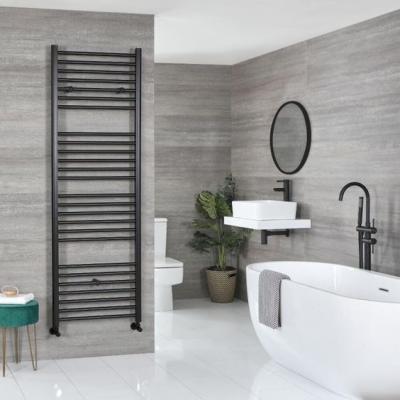 China ST.Lawrence Energy Saving Custom Design White Color Steel Center Towel Rail Heated Radiator Bathroom Towel Rack Radiator for sale