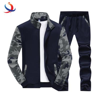 China High Quality Anti Shrink Tracksuit Sets Masculine Men Anti Shrink Outwear Patchwork Sweatshirts Hoodies Men Stand Collar Male Tracksuit for sale