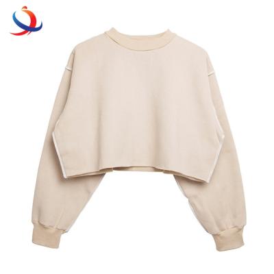 China Breathable Spring Velvet Spring Anti-pilling Crop Clothing Anti-pilling Solid Loose Hoodie Female Winter Sweatshirt Cultivated Warm Sweatshirt Women for sale