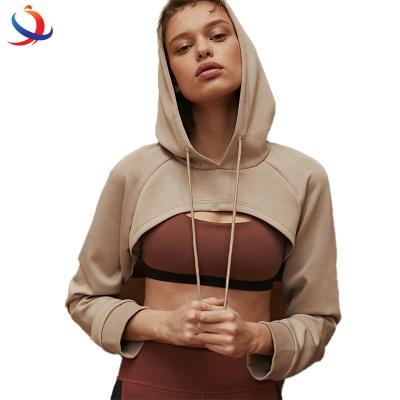 China Anti-pilling anti-pilling Ropa Urbana Logo Printed Cropped Hoodie Woman made to order for sale