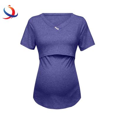 China Private Logo For Maternity T-shirt Anti-allergy and Health Care Designs Cotton Soft 100% Anti-allergy New Maternity Clothing High Quality Custom for sale