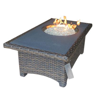 China Garden Fired Square Gas Pit Dining Table for sale