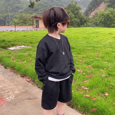 China Casual T-shirt Top+Shorts Casual Long Sleeve Boutique Fashion Two Piece Kids Clothing for sale