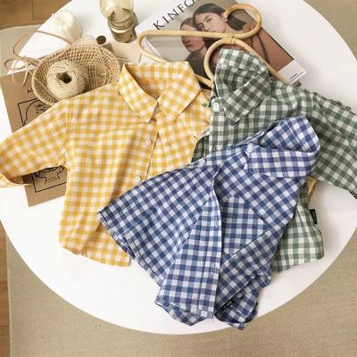 China New Arrivals Color Custom Logo Fall And Spring Long-Sleeved Kids Breathable Clothes Kids Boys Shirt Plaid for sale