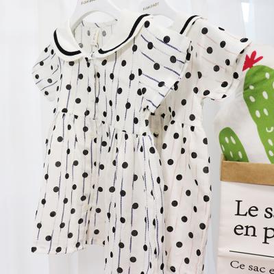 China Hot Design Washable Toddler Girls Clothes Short Sleeve Dot Summer Kids Dress Girls Baby for sale