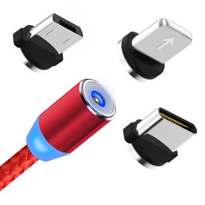 China Fast Charging Ship New USB Charger Cable Magnet LED Charger 3 in 1 Charging Magnetic Cable for sale