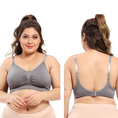 China Pregnant Women Antibacterial Traceless Front Open Button Nursing Bra Gathers Breastfeeding Anti Sagging Mommy Underwear for sale