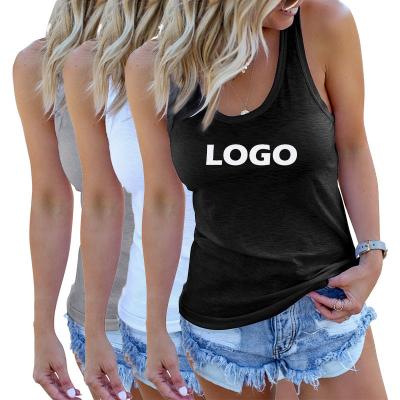 China QUICK DRY Custom Hot Selling Plus Size Women's Tank Tops Comfortable Solid Color Scoop Neck Tank Top Women Gym Tank Top Women Basic for sale