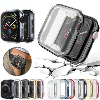 China Fashion Rubber Electroplate Soft TPU Watch Cover For Apple iWatch 7 6 5 4 3 2 1 Full Protect Watch Case 40mm 41mm 45mm for sale