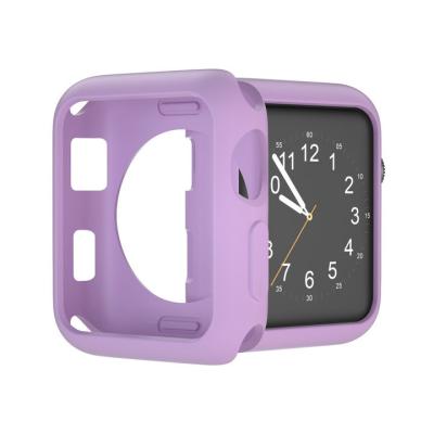 China Pure Color Rubber Shockproof Protect Silicone Watch Case For Apple iWatch 7 Se 6 5 Watch Cover 38mm 40mm 41mm 42mm 44mm 45mm for sale