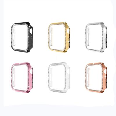 China 41mm Single Row Shockproof Crystal Diamond Protect Watch Case Cover For iWatch Series 7 Smartwatch Cover For Apple for sale